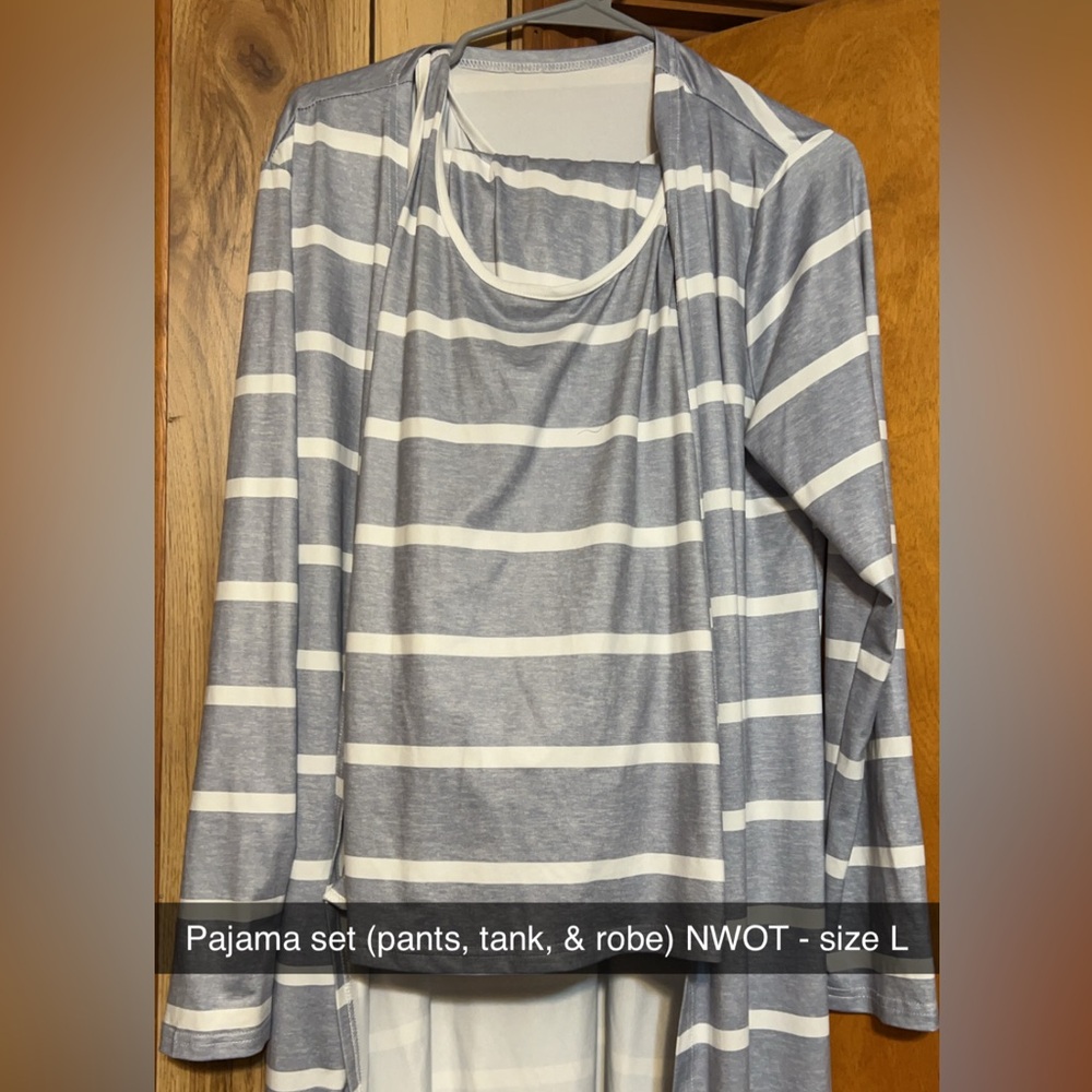 Pajama Set - Pants, Tank. & Robe - NEVER WORN